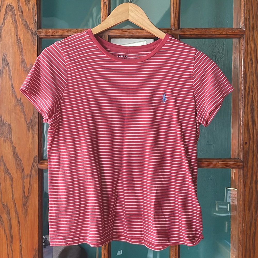 POLO RALPH LAUREN Women’s 100% Cotton Striped Crewneck T-Shirt Medium